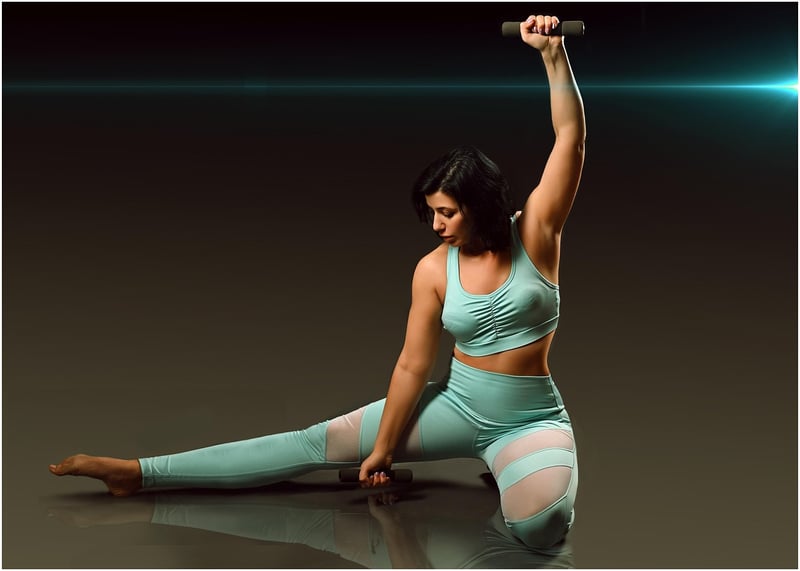Woman practicing stretching exercises